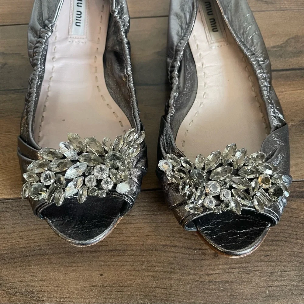 Miu Miu - silver ballerina flats size 36.5 EU​​